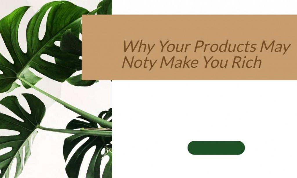 Why Having A Product Won't Make You Rich